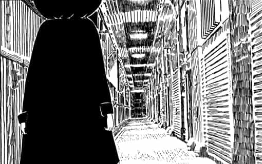 Aya walks in the night